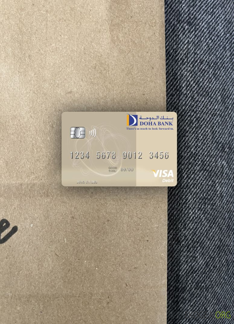 Qatar Doha Bank visa carte de débit photolook , avant